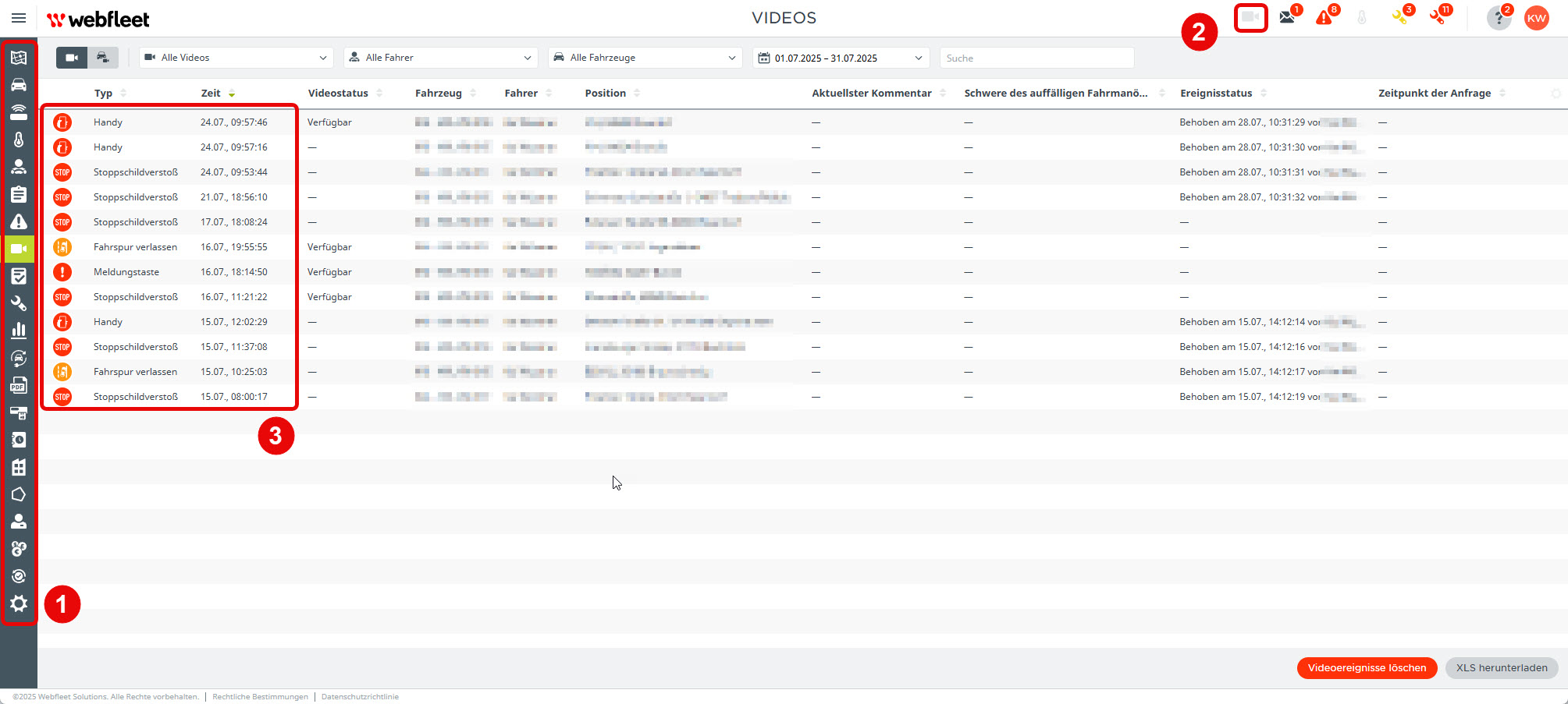 Spezielles Video Modul in Webfleet