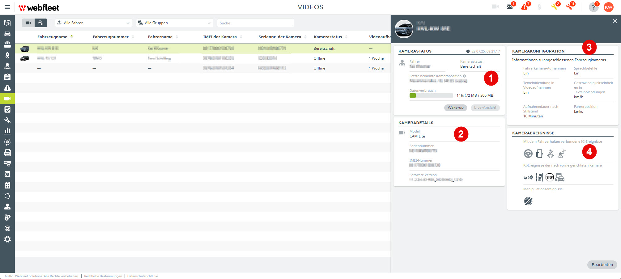 Spezielles neues Video Modul in Webfleet