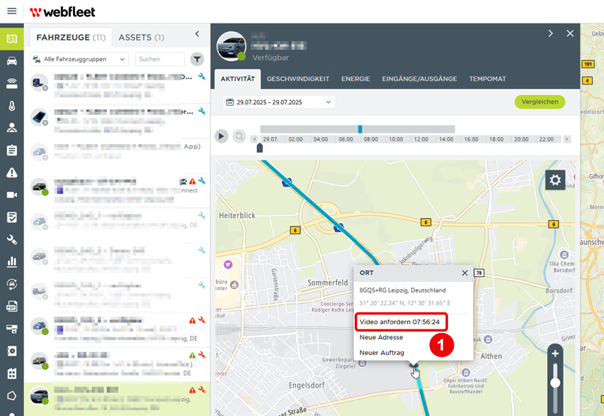 On-Demand-Video anfordern in Webfleet